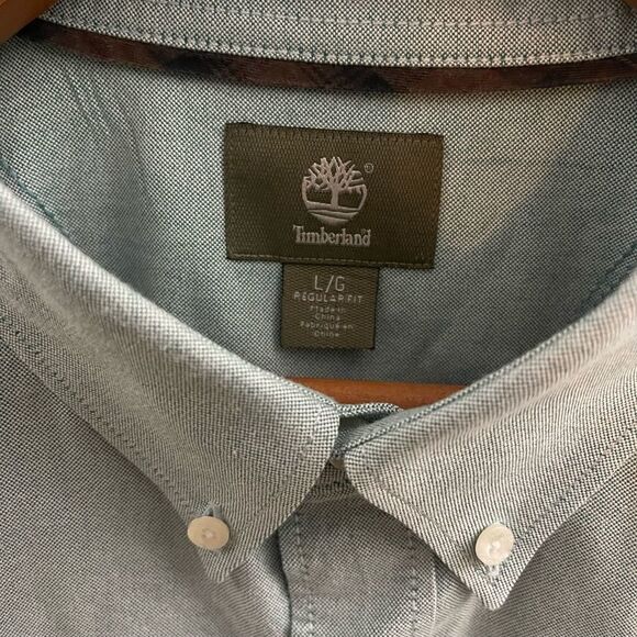 Timberland Mens Green Turquoise Long Sleeve Shirt Size Large - Picture 5 of 6